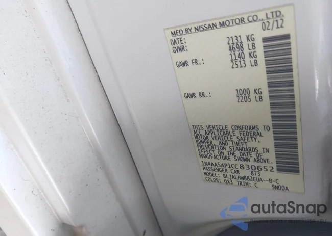 1N4AA5AP1CC830652: 43122905