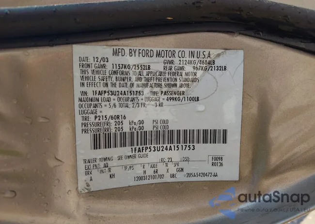 1FAFP53U24A151753: 43122931