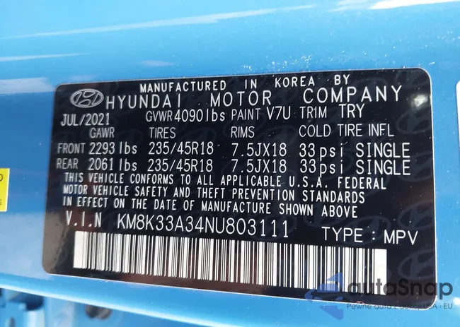 KM8K33A34NU803111: 43122943