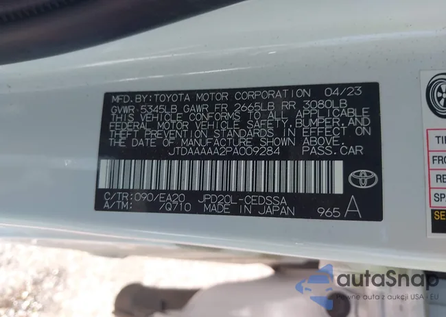 JTDAAAAA2PA009284: 43122964