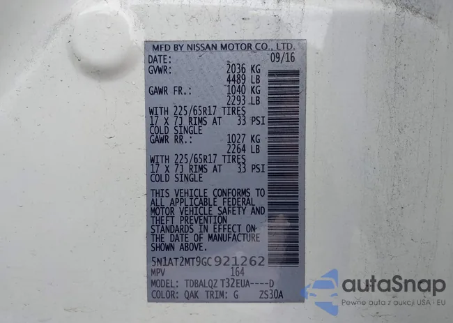 5N1AT2MT9GC921262: 43123029