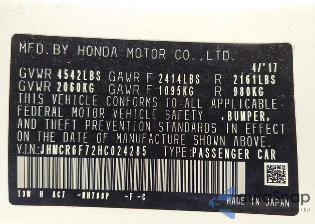 JHMCR6F72HC024285: 43123037