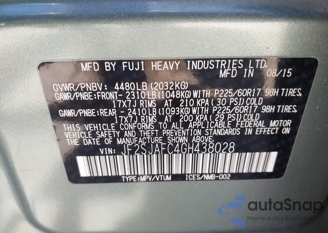 JF2SJAFC4GH438028: 43124111