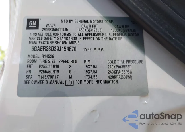 5GAER23D39J154670: 43124118