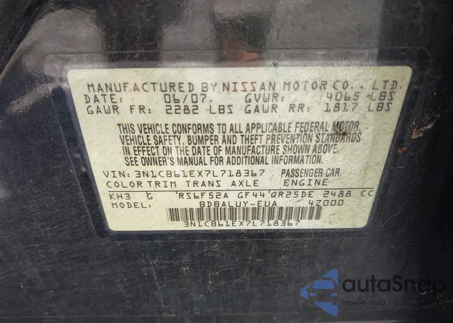 3N1CB61EX7L718367: 43124133