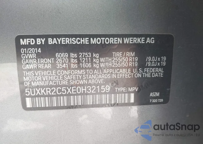 5UXKR2C5XE0H32159: 43124145