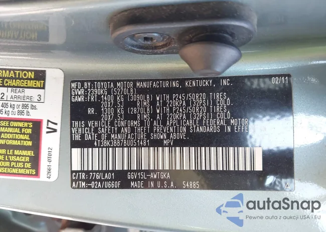 4T3BK3BB7BU051481: 43124219