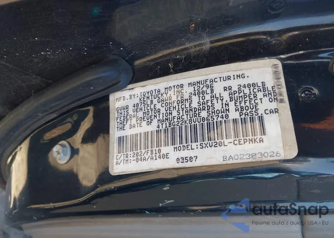 4T1BG22K8VU065740: 43124279