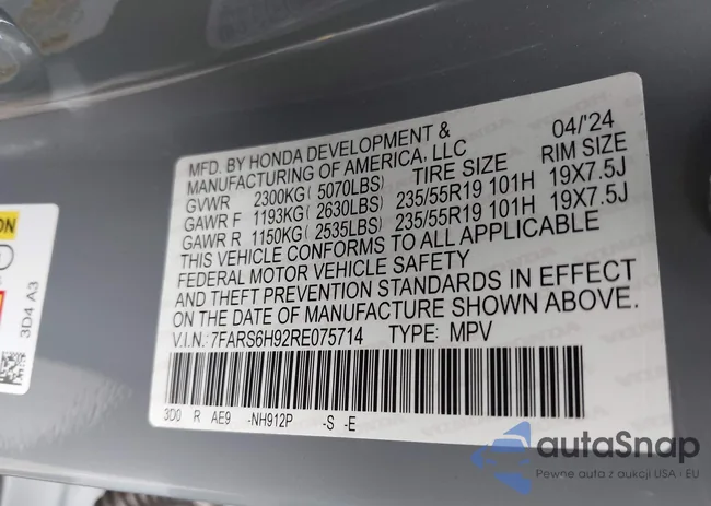 7FARS6H92RE075714: 43124394