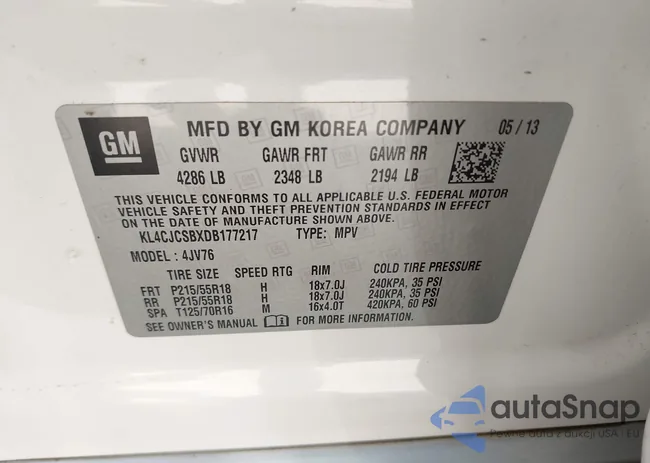 KL4CJCSBXDB177217: 43124408