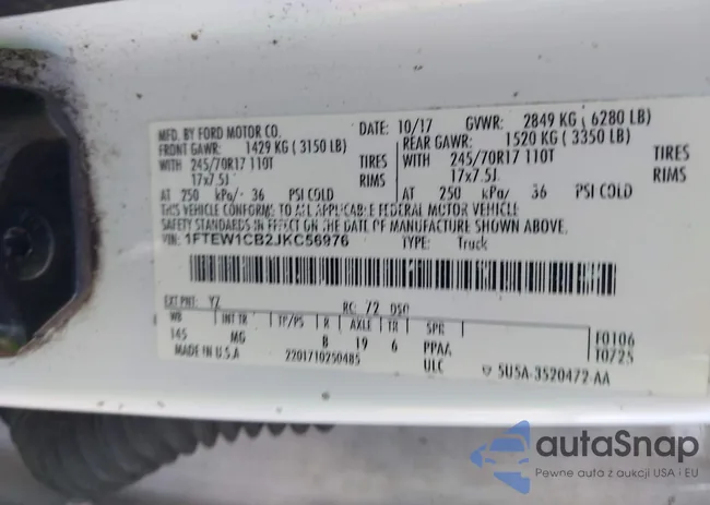 1FTEW1CB2JKC56976: 43124431