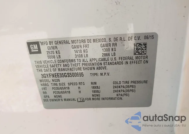 3GYFNEE35GS500695: 43124437