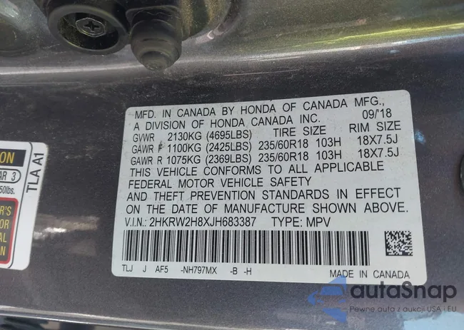 2HKRW2H8XJH683387: 43124456