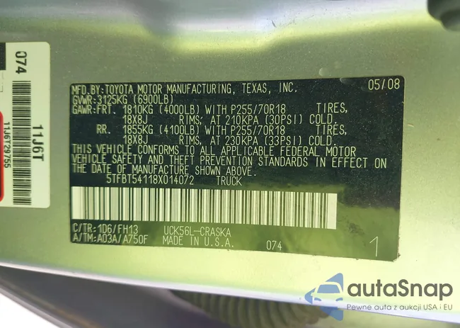 5TFBT54118X014072: 43124467