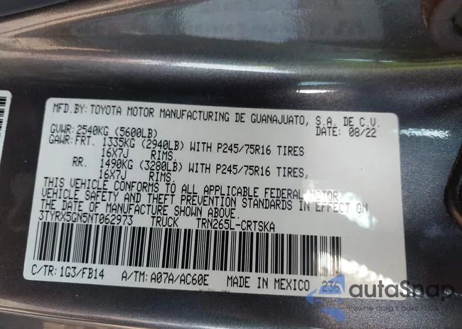 3TYRX5GN5NT062973: 43124468