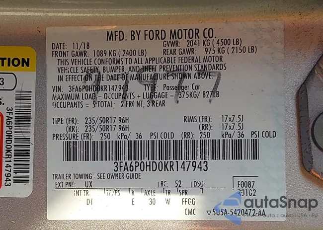 3FA6P0HD0KR147943: 43124549