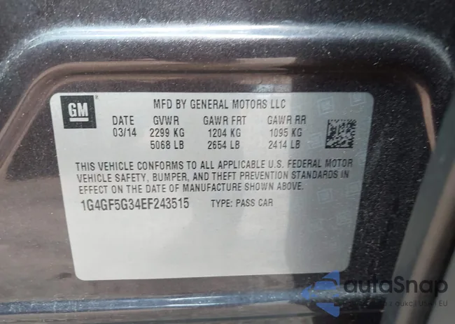 1G4GF5G34EF243515: 43124566