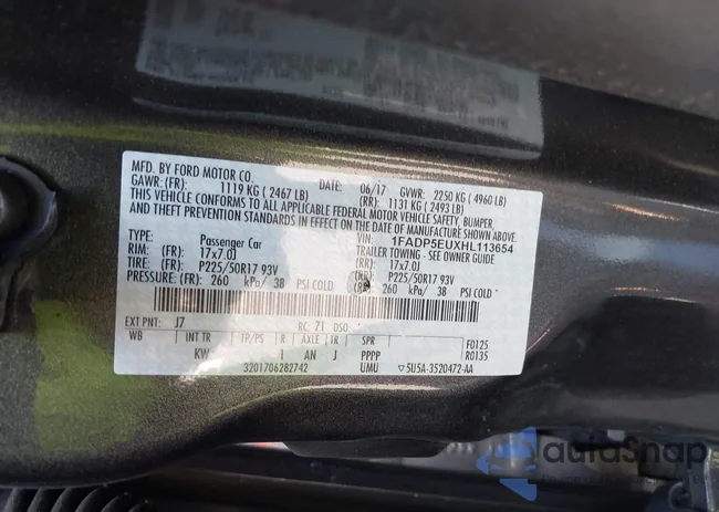 1FADP5EUXHL113654: 43124628