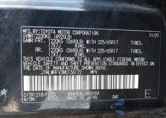 JTMLWRFV3MD136172: 43124639