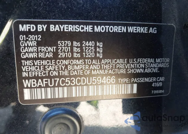 WBAFU7C53CDU59466: 43124674