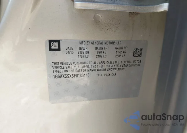 1G6AX5SX5F0136143: 43123677