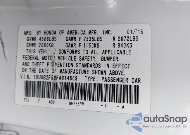 19UUB2F59FA014669: 43123682