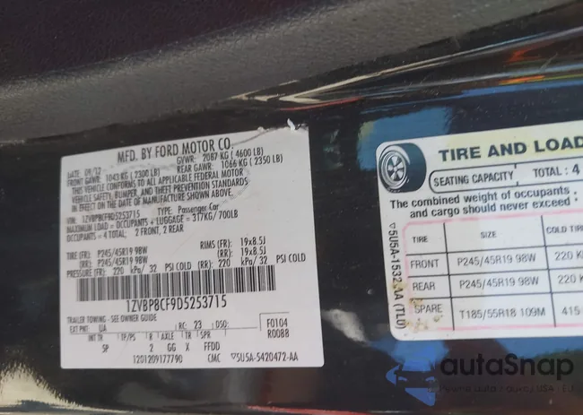 1ZVBP8CF9D5253715: 43123710