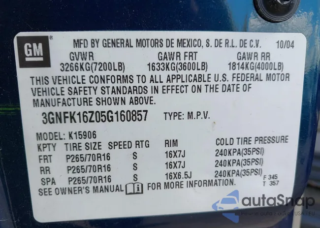 3GNFK16Z05G160857: 43123712