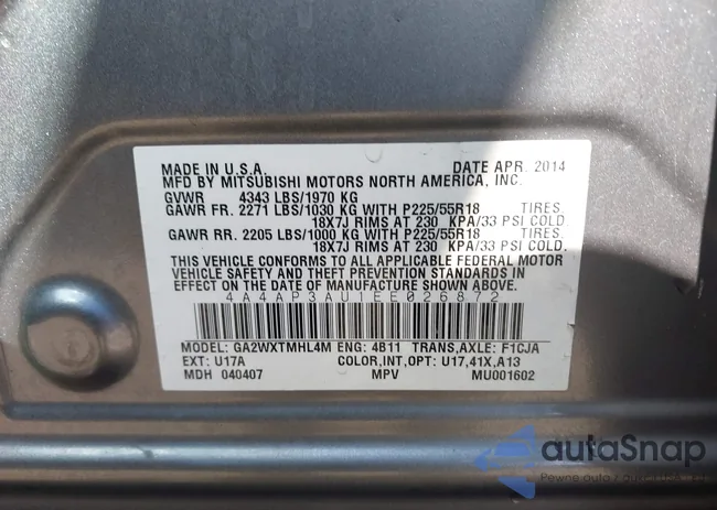 4A4AP3AU1EE026872: 43123739