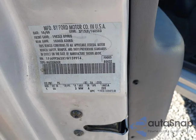 1FAFP363X1W159914: 43123842