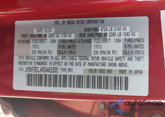 JM3KFBCL4R0445306: 43123930