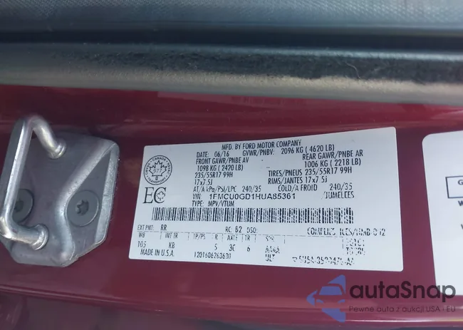 1FMCU0GD1HUA85361: 43123945