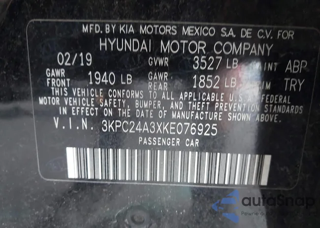 3KPC24A3XKE076925: 43124037