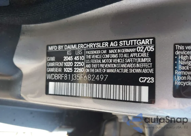 WDBRF81J35F682497: 43125125