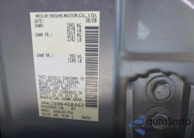 1N4AL21E69N408462: 43125212