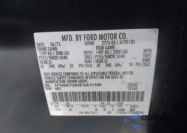 1FM5K7D83EGA11190: 43125267