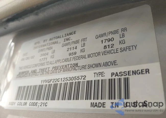 1YVGF22C125305572: 43125301