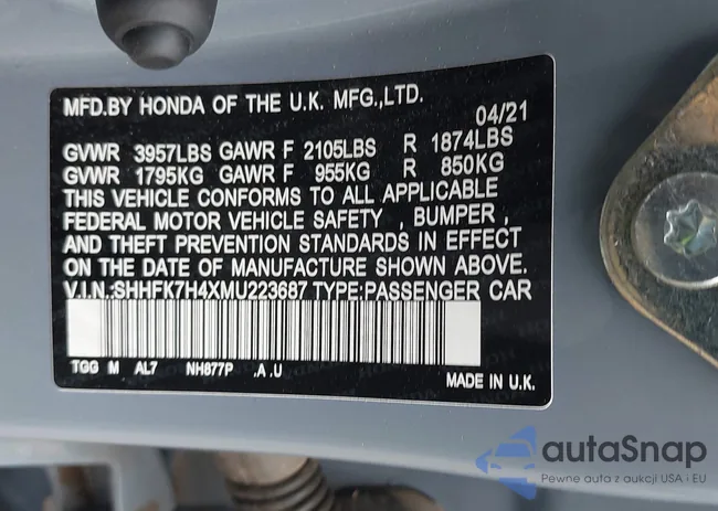 SHHFK7H4XMU223687: 43125336