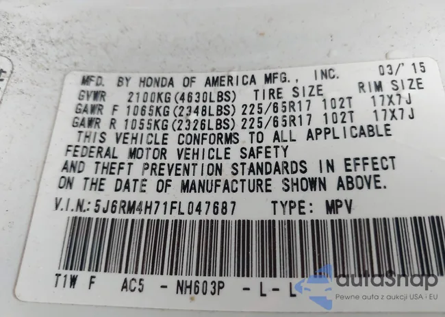 5J6RM4H71FL047687: 43125363