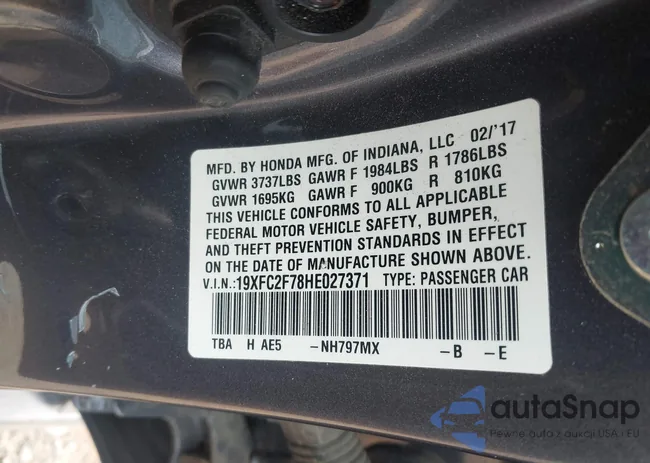 19XFC2F78HE027371: 43125483