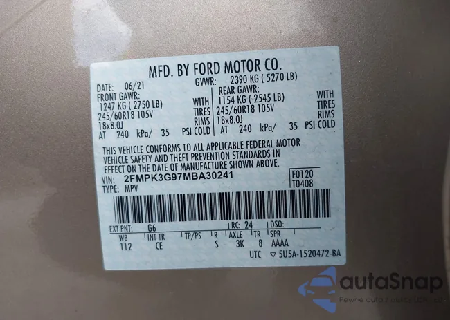 2FMPK3G97MBA30241: 43125502