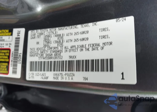 5TFNA5DB0RX201512: 43125508