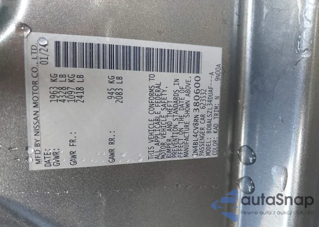 1N4BL4CV8RN380600: 43125525