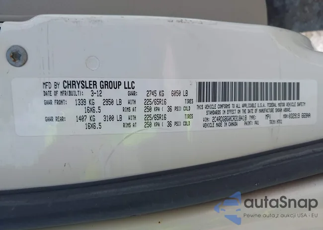 2C4RDGBG0CR318418: 43125563