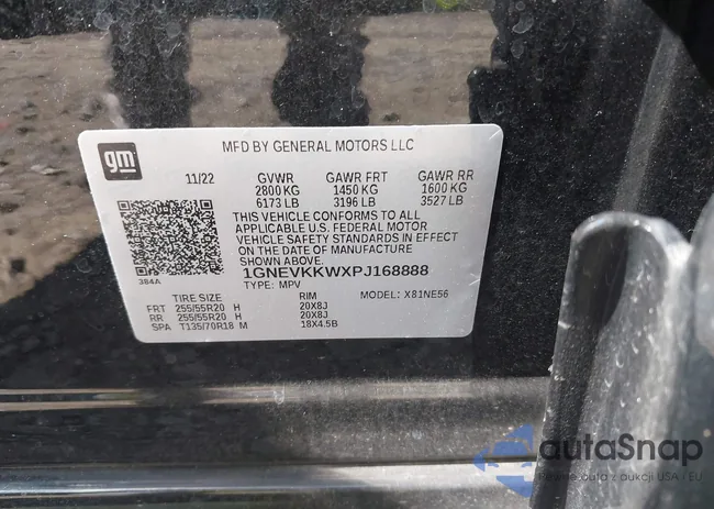 1GNEVKKWXPJ168888: 43125602