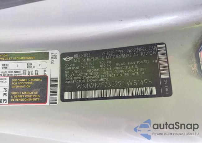 WMWMF73529TW81495: 43124703