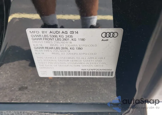 WA1LFAFP2EA096960: 43124870