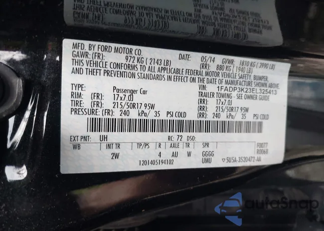 1FADP3K23EL325413: 43124924