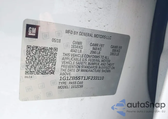 1G1ZB5ST1JF233110: 43124928