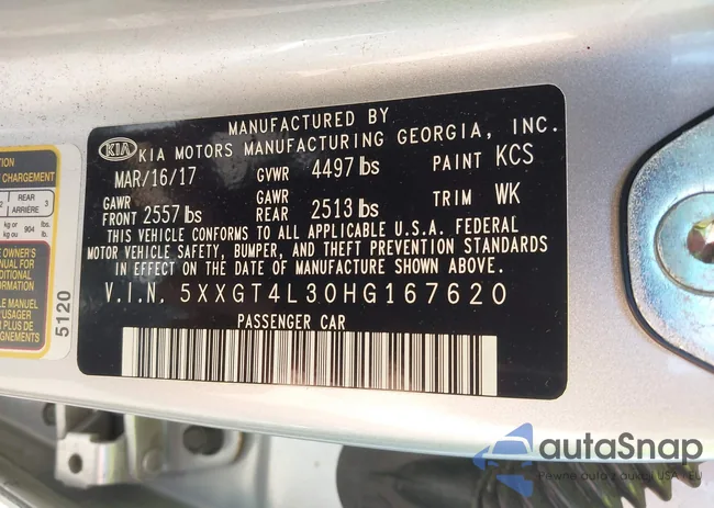 5XXGT4L30HG167620: 43124935